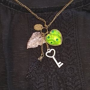 Long charm necklace